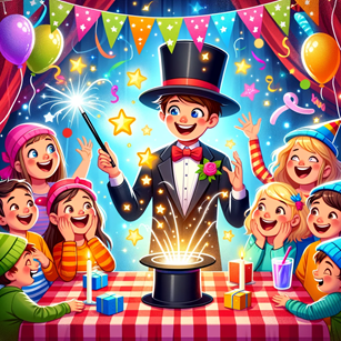 Magician at children's party